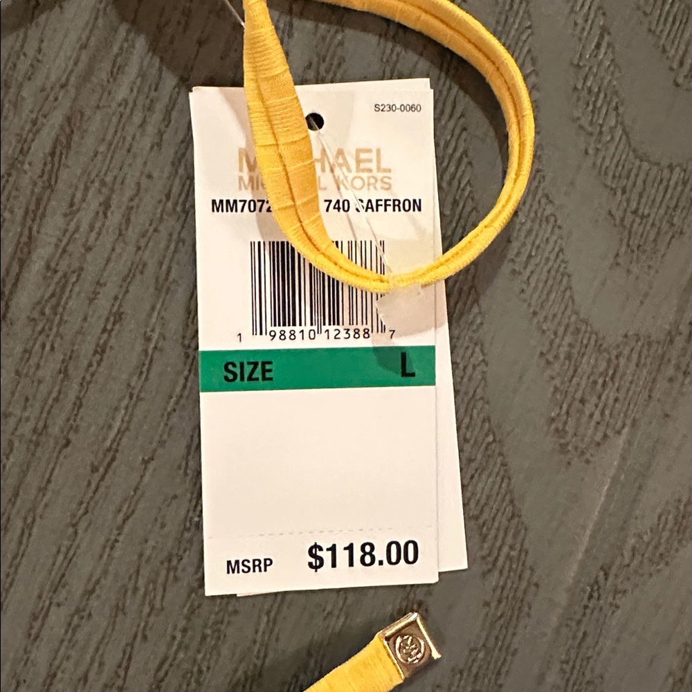 Michael Kors Yellow Ribbed String Bikini Set - Picture 5 of 11